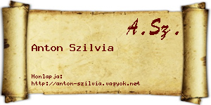 Anton Szilvia névjegykártya