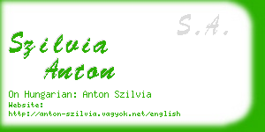 szilvia anton business card